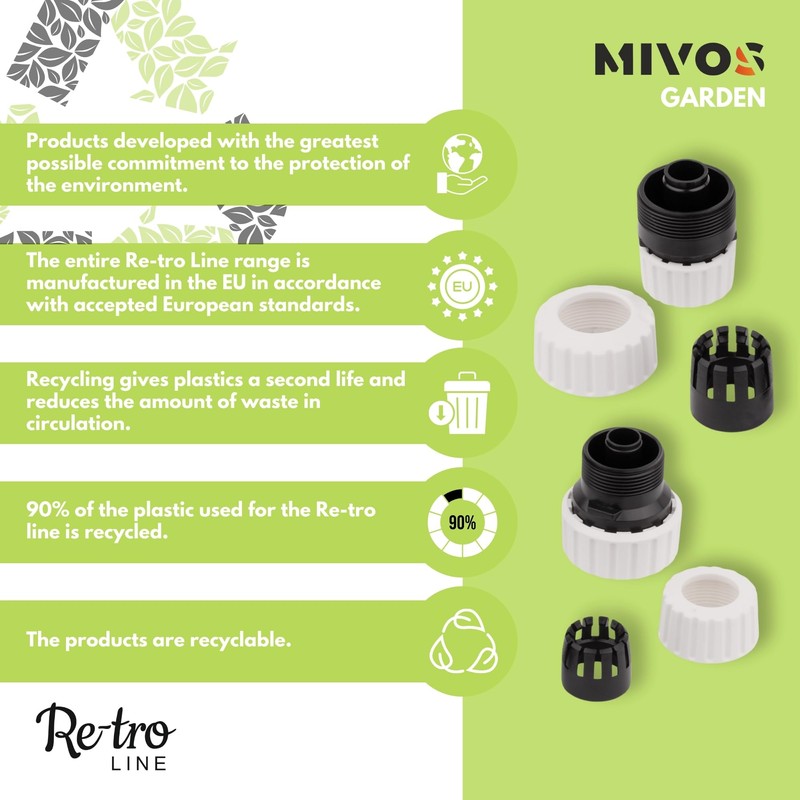 Mivos 2 x Hose Coupling for 3/4 Inch (19 mm)