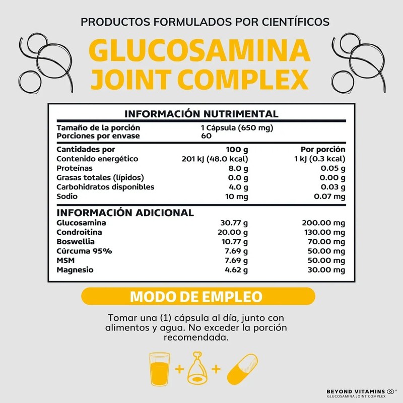 Suplemento Para Articulaciones Con Glucosamina Y Cúrcuma
