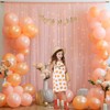 10×10ft Peach Tulle Backdrop Curtain with Lights String for Parties,