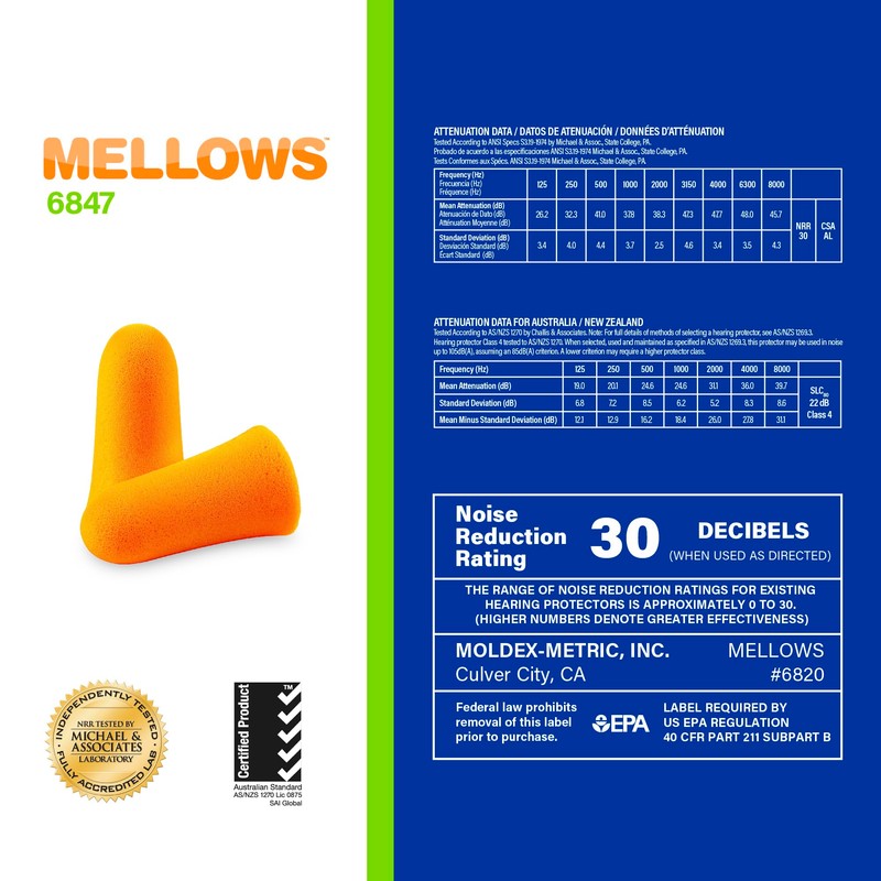 Moldex Mellows® PlugStation® Disposable Foam Earplug Dispenser 6847, NRR 30