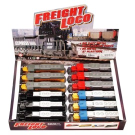 Showcasts FREIGHT LOCOMOTIVE DIECAST CAR BOX OF 12 6.75 INCH SCALE DIECAST CARS, ASSORTED