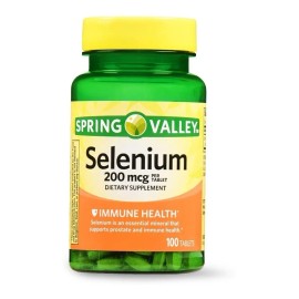 Spring Valley Selenium 200mcg 100 Tabletas Sin sabor Antioxidante Apoya la Salud de la Prstata y el Sistema Inmunolgico                               