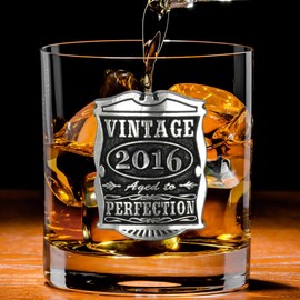 English Pewter Company Vintage Years 2016 10th Wedding Anniversary Old Fashioned Whisky Rocks Glass - Unique Gift Idea For Men For That Special Tin Anniversary [VIN007]…