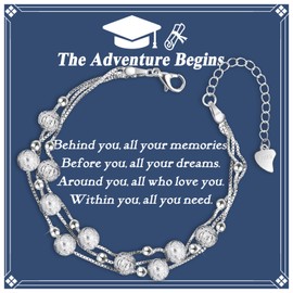 YELUWA Silver Bracelet for Women, 925 Sterling Silver, Adjustable Women's Bracelet with Beads, Women's Bracelet, Silver 925 Bracelet, Birthday Gift for Daughters, Mother, Girls, Sister, Girlfriend,