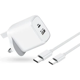 KP TECHNOLOGY Multi Port Fast Charger For Honor Magic 7 Lite/Honor Magic6 Lite / Magic5 Lite (TYPE C Cable + Dual Port Plug) (WHITE)