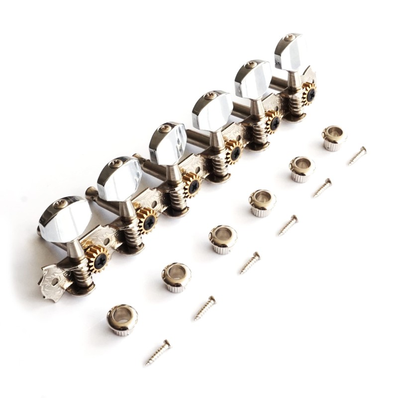 Guitar Anatomy 6 In Line Strip Tuners Vintage Open Gear