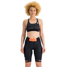 Sportful Women’s Neo Short for Road Biking, Cycling and Racing - Black Pompelmo - Large