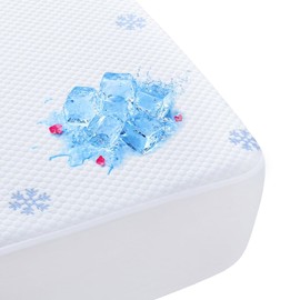 MUXHOMO Waterproof Queen Mattress Protector, Breathable & Noiseless Mattress Cover Queen Size Bed with 8"-21" Deep Pocket, Cooling 3D Air Fabric Bed Pad Cover Washable for Home, White