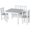 Qaba 4-Piece Childrens Table Set with Kids Storage Bench -