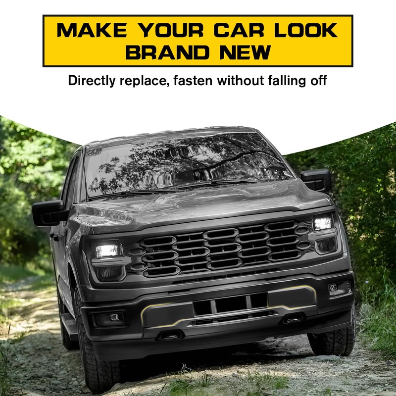 HSUTVXPRO Front Bumper Grill Inserts Trim Cover for F150 2024