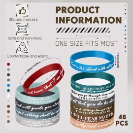 Ecation Bible Verses Bracelets Bulk Scripture Silicone Wristbands Inspiration...