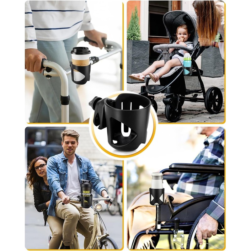 Uhuru Pram Cup Holder, Universal Cup Holder for Bikes, Strollers,