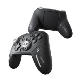 JEMDO Silicone Protective Cover for Switch 2 Pro Controller, Soft Anti-Slip Grip Skin Case with 2 Skull Thumb Caps, Shockproof Durable Shell for Switch 2 Pro, Ergonomic Gaming Grip Cover-Black