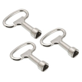 PATIKIL 12.5 x 7 mm Triangle Socket Spanner, 3 Pack, Electric Cabinet, Gas Water Meter Key for Elevator, Lift, Door, Triangle, Panel, Lock, Silver