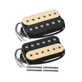 FLEOR Alnico 2 Humbucker Pickup HBA2 Electric Guitar Humbucker Neck and Bridge Pickup Set, Cream+Black
