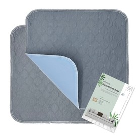 RIQINXIN Waterproof Floor Cushions, For Nursing, Bedwetting, Waterproof Sheets, For Nursing Areas, 2 Pieces, Waterproof, Breathable, Seniors, Unisex, 21.3 x 22.0 inches (54 x 56 cm), Gray