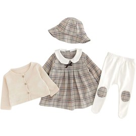 SLINX Baby Boys Girls One-Piece Romper Formal Hat Included, Long Sleeve Romper, Bowtie, Checkered Pattern, Going Out, Formal, Weddings, Parties, British Style, Weddings, Recitals Set, One Piece Set