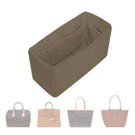 ArcDiary ArcDiay Pocket Organiser, Handbag Organiser, Multi-Pocket Design, Foldable, Handmade from Nylon and Satin, Silky and Smooth, Can be Used for Many Bags (Mini Etoupe Grey)