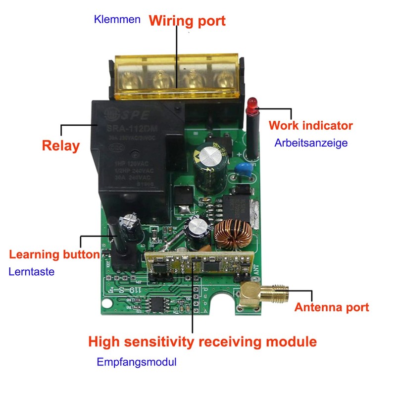 433 MHz Wireless RF Switch DC 12 V 24 V
