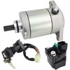 STABSOLI Starter Motor & Solenoid Relay & Ignition Switch for