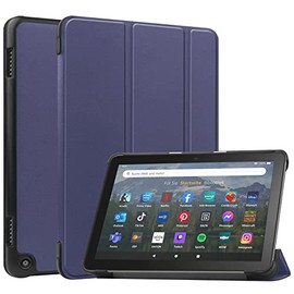 Kicvbnco for Fire HD 8 2024/2022/2020 Tablet Case, Auto Wake&Sleep, Slim PU Leather with Multi-Angle Stand Case Cover for Fire HD8/Fire HD8 Plus -Blue