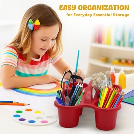 4E's Novelty 4 Pack Caddy for Classroom, Vibrant Classroom Pencil Caddy, Durable Table Cup Drink Holder, Sturdy Schools Desk Bin, Colorful Supply Caddies for School or Home