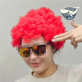 Red Wavy Hair Wig for Photo Shooting (WFHJ3HR) / 레드 웨이브 머리 가발 사진 촬영용 풍성한 (WFHJ3HR)