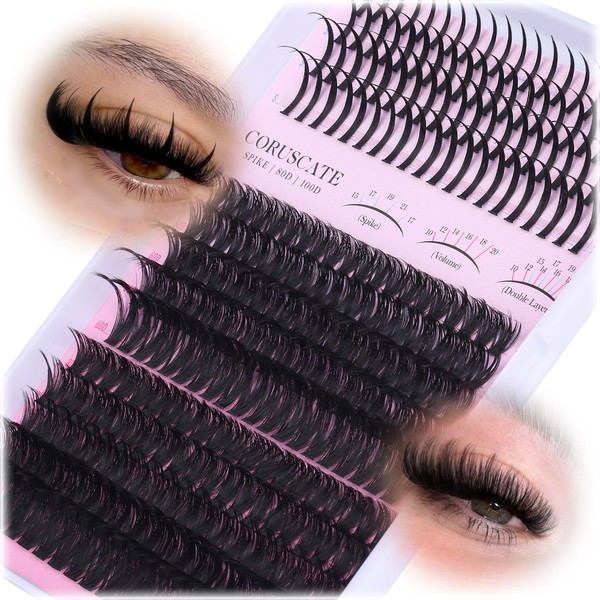 CORUSCATE Lash Clusters 60D80D with Lash Spikes Eyelash Clusters Volume