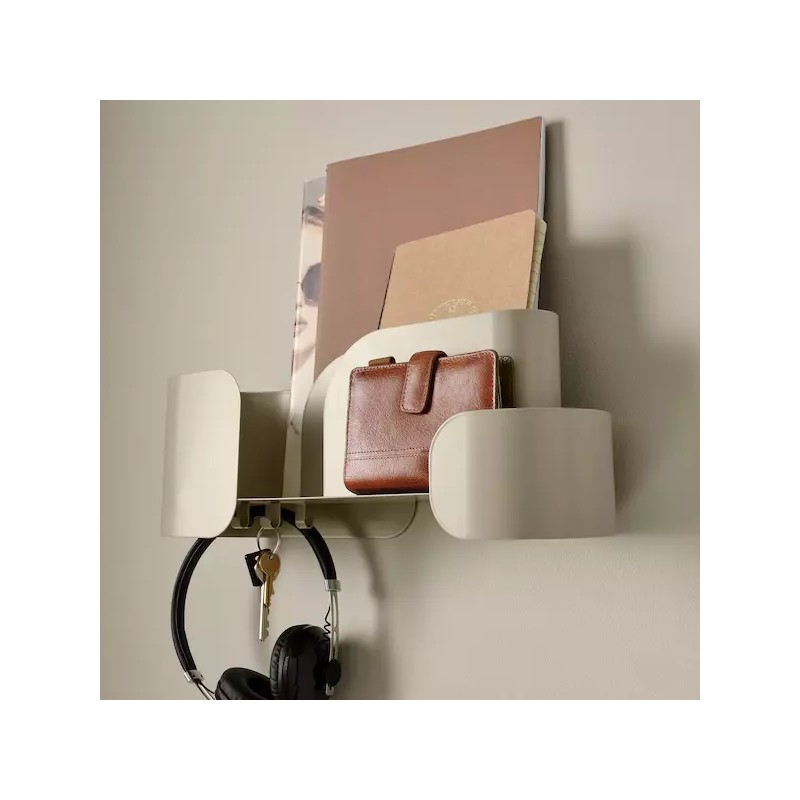 IKEA FAGNING Wall organizer with hooks, light beige-green 805.541.43 New
