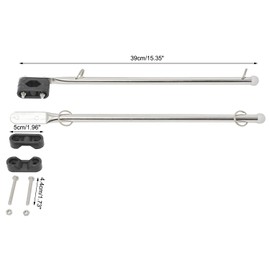 Amarine Made 2-Pack Stainless Steel Rail Mount Boat Pulpit Staff (7/8" - 1-1/4"), Yacht Marine Boat Flag Pole Mount