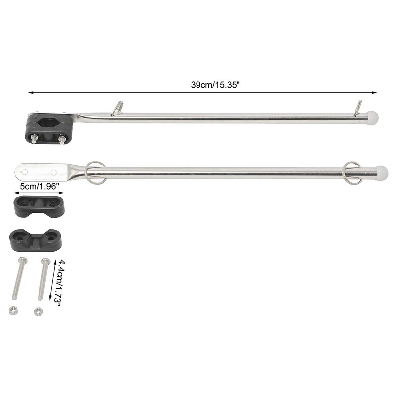 Amarine Made 2-Pack Stainless Steel Rail Mount Boat Pulpit Staff