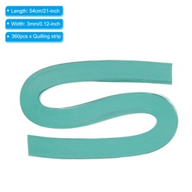 PATIKIL 360pcs Quilling Strips Paper 1/8"(3mm) 21"(54cm) Origami Paper Quilling Strip for Art DIY Hand Craft Christmas, Turquoise Green