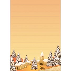 Winterdorf 7350+6118F Letter Pad Set - 1 Writing Pad DIN A4 + 15 Envelopes DIN Long