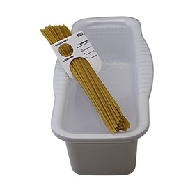 Dependable Industries Microwave Pasta Cooker with Built-in Portioning Tool - BPA-Free, Non-Stick Quick Meal Maker - Ideal for Efficient, Easy Pasta Preparation (White)