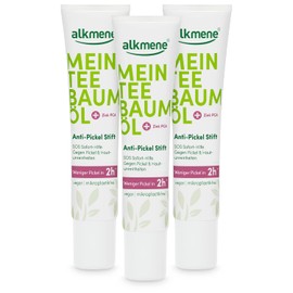 alkmene My Tea Tree Oil Anti Pimple Pen 3 x 15 ml Less Pimples in 2 Hours - Natural Pure Tea Tree Oil - Vegan & Climate - SOS Pimple Pen - Instant Aid Against Pimples & Blemishes - Anti-Pimple Pen