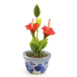 MyTinyWorld Dolls House Miniature Red Hibiscus
