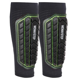 Shin Guards Soccer Kids Youth, Adult Shin Guards with Honeycomb Padding，Breathable & Anti-Slip Calf Compression Sleeves (Green, XX-Small)