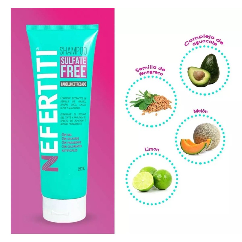 Nefertiti Sulfate Free Shampoo 250ml Cabello Estresado