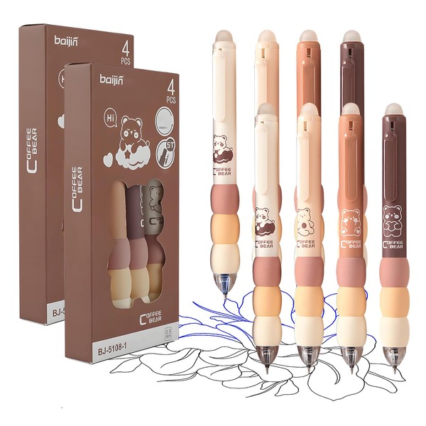 OEEYYT 8pcs Erasable Pens Black and Blue Rub Out Pens