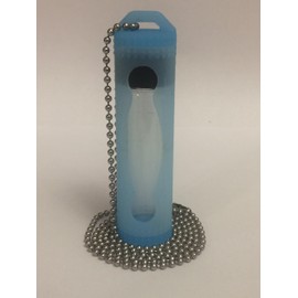 Gold Mining 2 oz Gold Glass Vial and Vial Case Holder Blue 30" Stainless Steel Chain