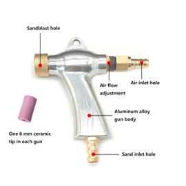 Sand Blaster Gun, Sandblasting Sandblaster Gun Kit for Sandblast Blast Cabinet with 5Pcs Ceramic Nozzles