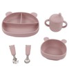 5pcs Baby Feeding Kit Food Grade Silicone Bear Design Plate