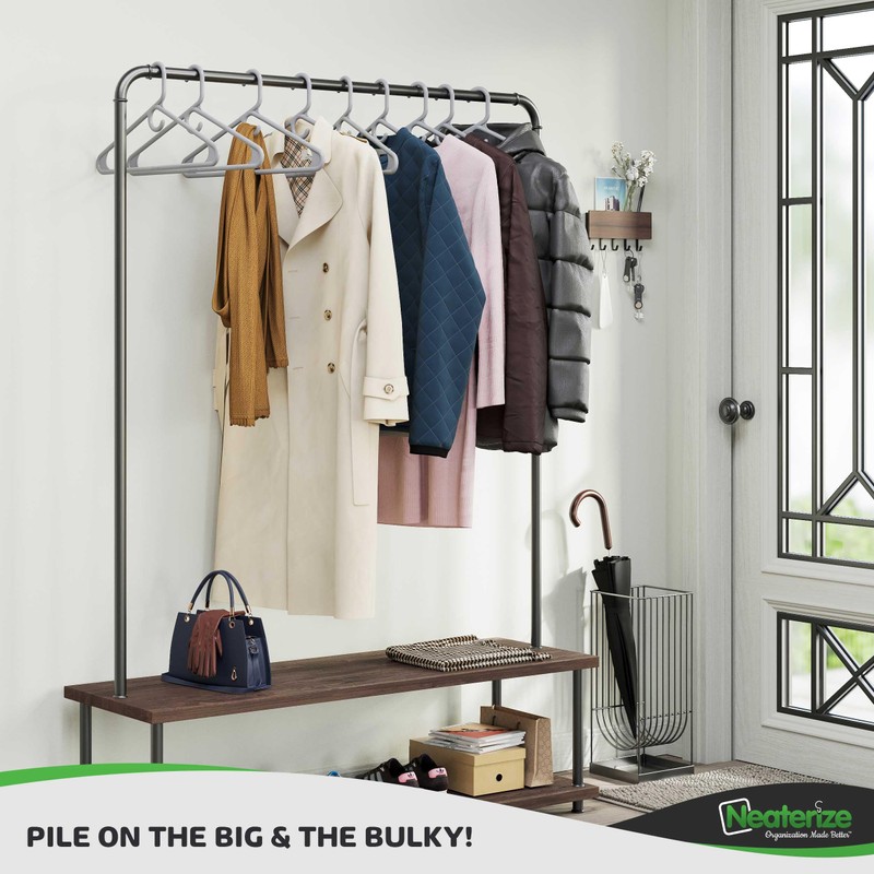 Ultra Heavy Duty Plastic Clothes Hangers - Grey - Durable