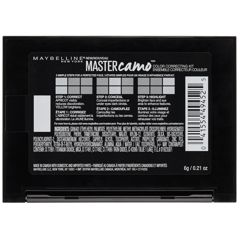 Maybelline Facestudio Master Camo Color Correcting Kit, Medium, 0.21 oz.