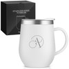 Stainless-cup-A Tumbler with Name White Handle 11.8 fl oz (350