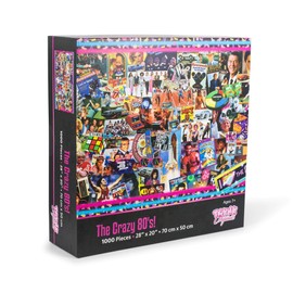 The Crazy 80's! Retro Puzzle for Adults and Kids | 1000 Piece Jigsaw Puzzle Toy | Interactive Brain Teaser for Family Game Night | 28 x 20 Inches