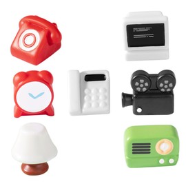 CIYODO Miniature Radio Model Craft Realistic Vintage Mini House Decor Plastic Computer Statue Home Model Lamp