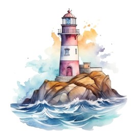 GRAZDesign Wall Sticker Lighthouse North Sea Sea Wall Sticker Bathroom Hallway Living Room 52 x 50 cm