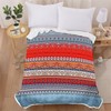Stripe Bohemia Fleece Throw Blanket,Soft Warm boho Throw Blanket for