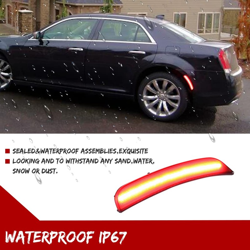 GTINTHEBOX Smoked Lens Rear Red Led Side Marker Light Kit